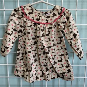 Size 18 Month - Brown/Cream Floral Dress