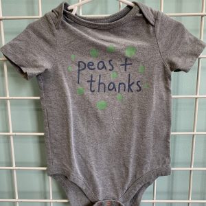 Size 18 Month - Grey Peas & Thanks Onesie