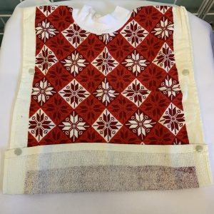 Gear: White/Red Snowflake Towel Bib (New)