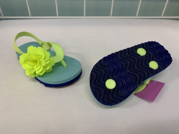 Sandal - 05 Infant, Blue/Yellow Floral Flip Flop