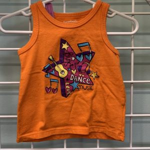Size 12 Month - Orange Music Tank Top