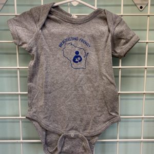 Size 18 Month - Grey Breastfeeding Friendly WI Onesie