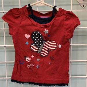 Size 24 Month - Red USA Butterfly Shirt
