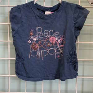 Size 3T - Blue Peace Love Lollipops Shirt