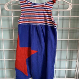 Size 5T - Blue/White/Red Star Dress