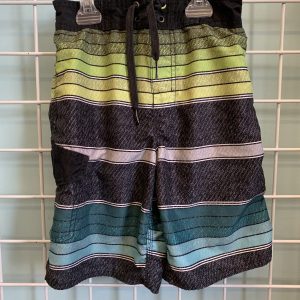 Size 8 - Black/Green/Blue Swim Trunk