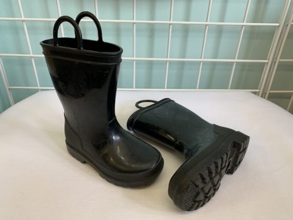 Boots - Size 08 Toddler, Black Rain Boot
