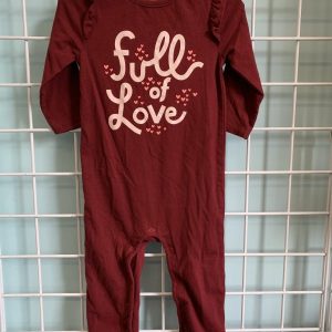 Size 18 Month - Maroon Full of Love Romper Jumpsuit
