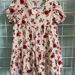 Size 2T - White/Red Rose Dress