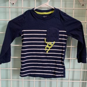 Size 4T - Blue/White Monster Shirt