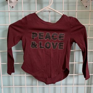 Size 4T - Maroon Peace & Love Shirt