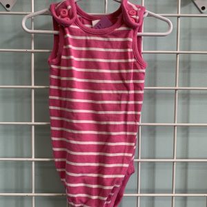 Size 3T - Pink/White Stripe Hanna Onesie