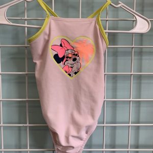 Size 4T - Pink/Yellow Minnie Mouse Swimsuit
