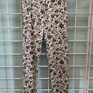 Size 6/7 - White/Black Floral Legging