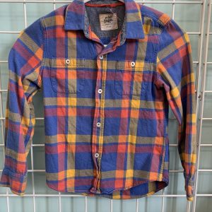 Size 7/8 - Blue/Orange Boden Flannel Shirt