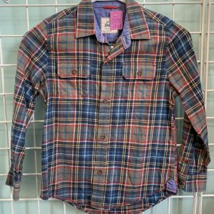 Size 7/8 - Grey/Blue Boden Flannel Shirt