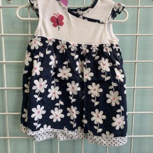 Size 12 Month - Blue/White Flower Dress