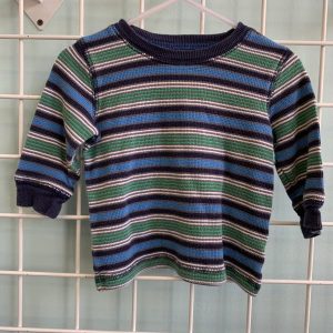 Size 12 Month - Blue/Green Stripped Shirt