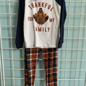 Size 3T - Blue/Brown Thankful for My Family PJ Set