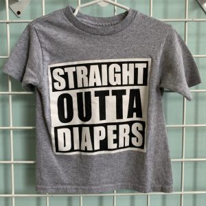 Size 3T - Grey Straight Outta Diapers Shirt