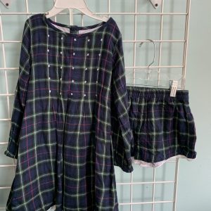Size 7 - Blue/Green Plaid Dress with Short