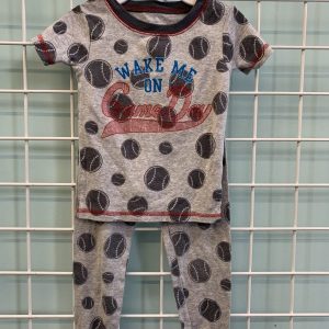 Size 3T - Grey Wake Me On Game Day PJ Set