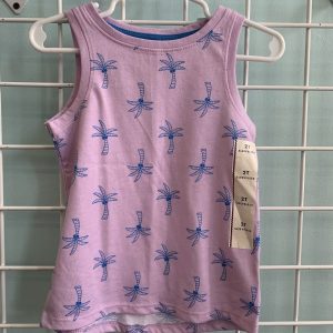 Size 2T - Purple Palm Tree Tank Top (New)