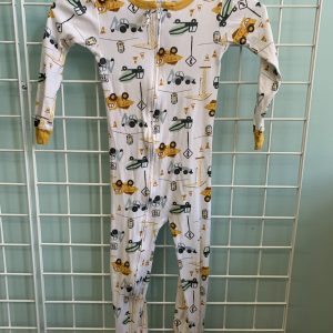 Size 5T - White/Yellow Construction Sleeper