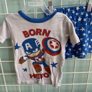 Size 4T - Blue/White Born Hero PJ Set