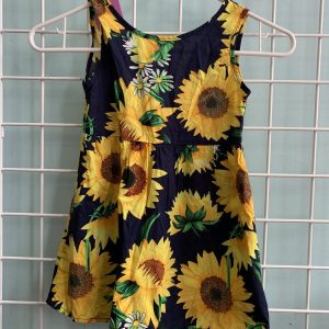 Size 6/7 - Blue/Yellow Sunflower Tank Top Tunic
