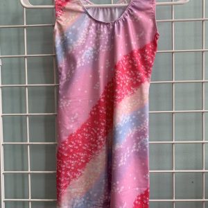 Size 8 - Pink/Rainbow Floral Stripe Leotard