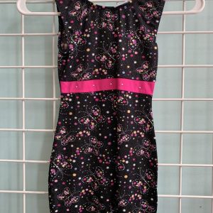 Size 8/10 - Black/Pink Swirls & Dots Leotard