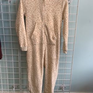 Size 14 - Cream/Brown Cheetah Footless Sleeper