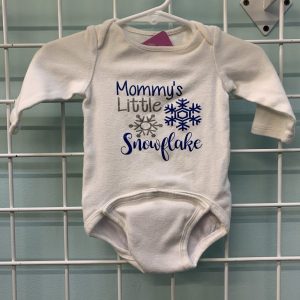 Size 00/03 Month - White Momm's Little Snowflake Onesie