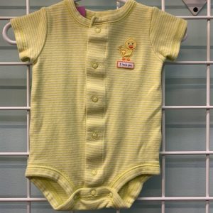 Size 03 Month - Yellow/White Stripe Duck Onesie