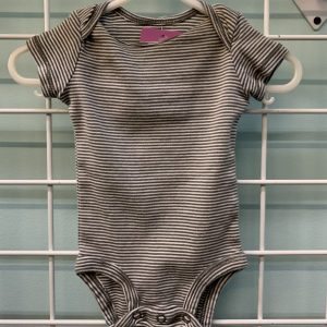 Size 03 Month - Grey/White Stripe Onesie