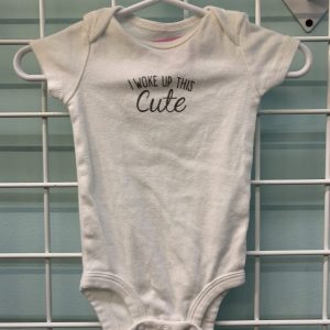 Size 03 Month - White I Woke This Cute Onesie