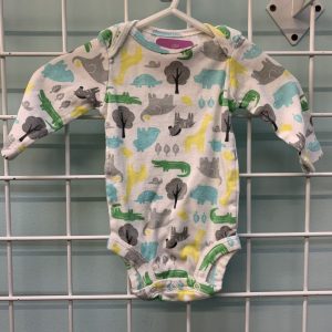 Size 03 Month - White Animals Onesie