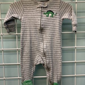 Size 03 Month - Grey/White Dinosaur Sleeper