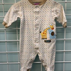 Size 03 Month - Brown/Cream Animals Sleeper