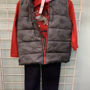 Size 5 - Red/Grey/Blue Dinosaur Set