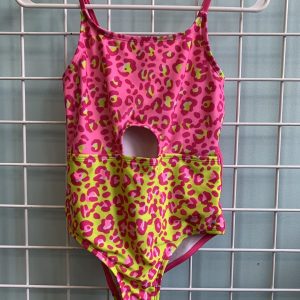 Size 8 Plus - Pink/Yellow Cheetah Swimsuit