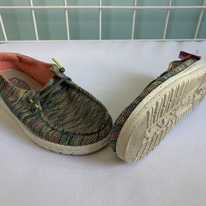Shoes - Size 01/02 Youth, Black/Orange Hey Dudes