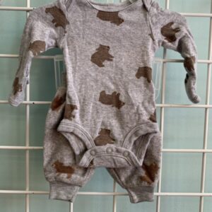 Size 00 Preemie - Grey Bear Set