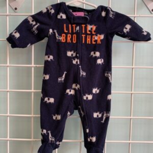 Size 00 Newborn - Blue Little Brother Fleece Sleeper