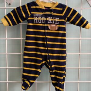 Size 00 Newborn - Blue/Yellow Mommy's Rookie Fleece Sleeper
