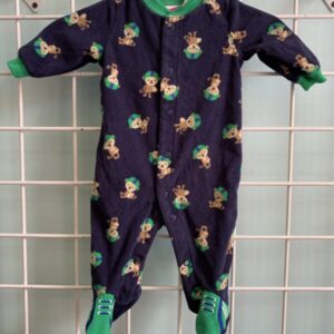 Size 00 Newborn - Blue Monkey Fleece Sleeper