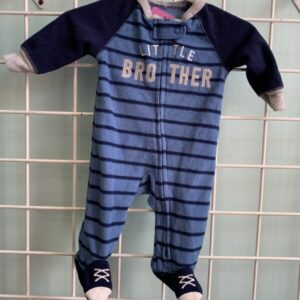 Size 00 Newborn - Blue Little Brother Fleece Sleeper