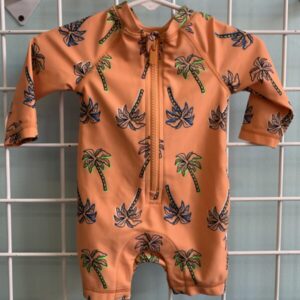 Size 00/03 Month - Orange Palm Tree Swimsuit