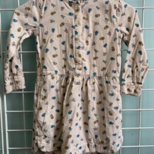 Size 5 - Cream Floral Corduroy Tea Dress